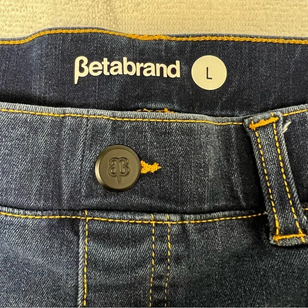 Betabrand Dark Wash Tapered Pull On Jeans Sz Large